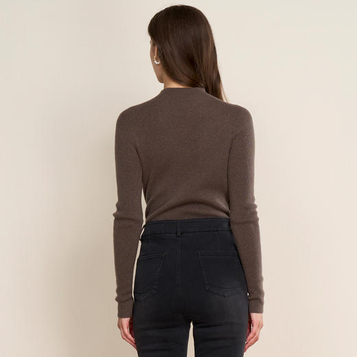 【金葱高领羊毛针织衫】EITIE爱特爱精致极简打底秋季新款针织衫D2501905 商品图12