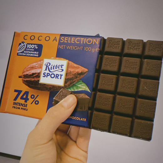 瑞特斯排块巧克力(秘鲁74%浓醉黑)巧克力100g 商品图1