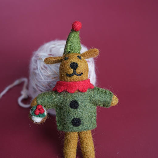 北京仓｜Felt So Good-Bernard the Dog-圣诞小狗 伯纳德 羊毛毡 挂件［英国设计师］ 商品图0