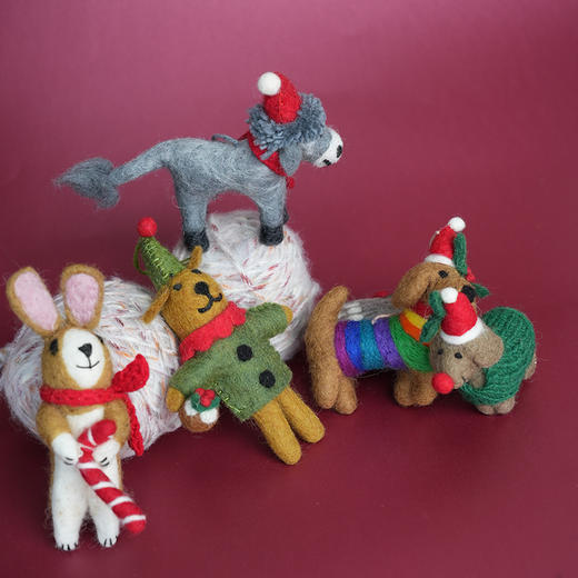 北京仓｜Felt So Good-Biodegradable Christmas Donkey Tree-圣诞驴 羊毛毡 挂件［英国设计师］ 商品图3