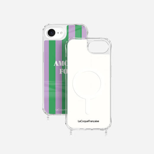 北京仓｜La Coque Française-Coque-绿色 紫色 条纹 手机壳［法国设计师］ 商品图1
