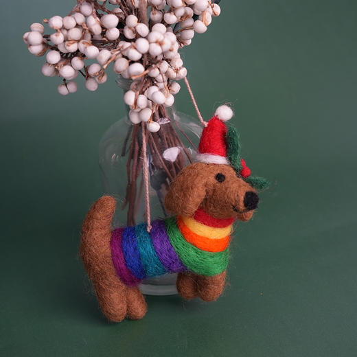 北京仓｜Felt So Good-Festive Rainbow Dog-彩虹小狗 羊毛毡 挂件［英国设计师］ 商品图3