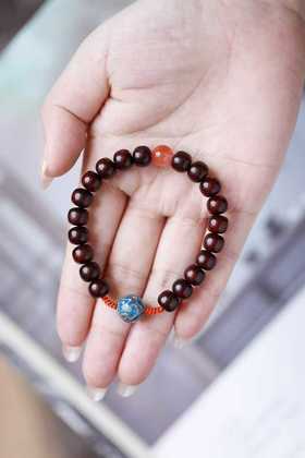 暖阳°紫檀老形珠手串7x8mm