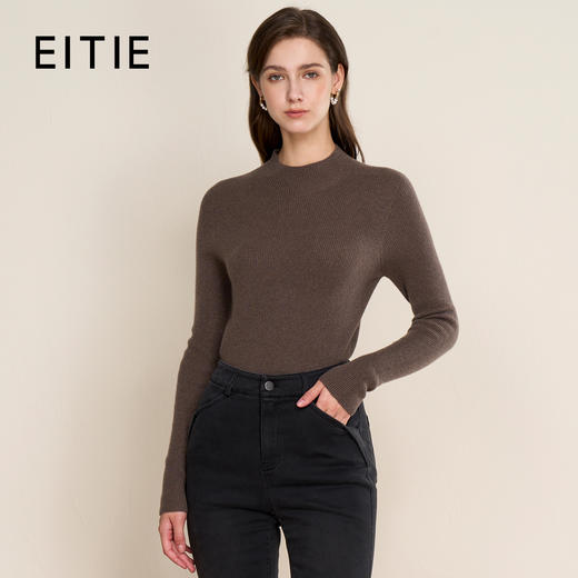 【金葱高领羊毛针织衫】EITIE爱特爱精致极简打底秋季新款针织衫D2501905 商品图2