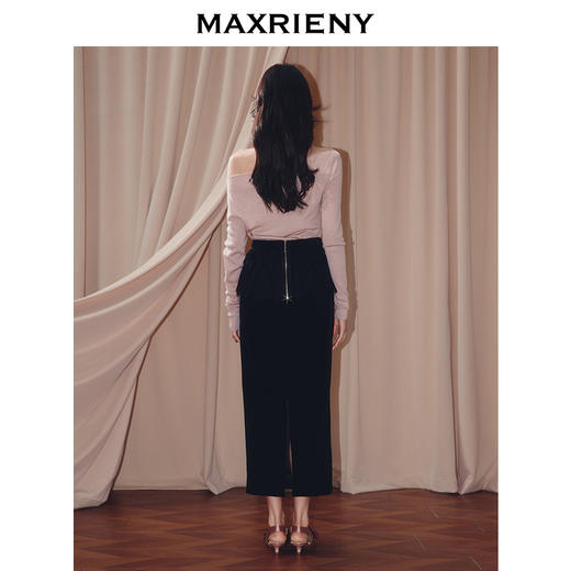 MAXRIENY迪木尔风穿搭套头针织衫25冬款羊毛混纺肌理感长袖上衣女(货号:MF86SW506) 商品图3