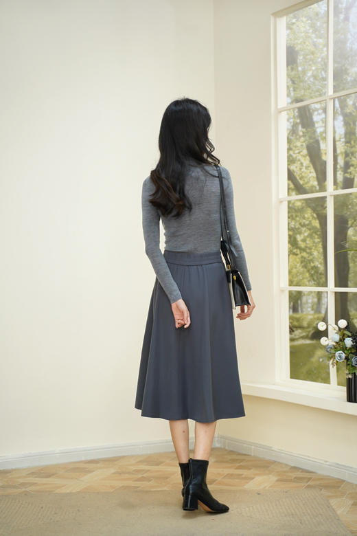 L1 臣禾【享瘦毛衫】100%精纺羊毛修身半高领打底衫套头针织衫 	JZ253091175 商品图13