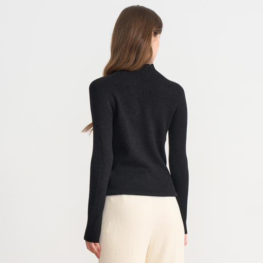 【金葱高领羊毛针织衫】EITIE爱特爱精致极简打底秋季新款针织衫D2501905 商品图6