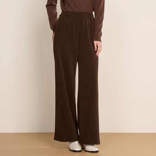 EITIE爱特爱时尚通勤简约高腰显瘦微喇长裤休闲裤秋冬新款D2505901 商品图2