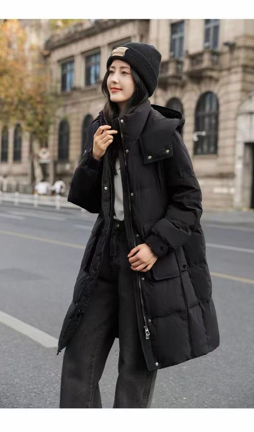 2.5日晚停发，不支持退！ 大牌同生产线！！高密面料不易粘毛/不易钻绒！！[绒子含量90%]9027高克重中长宽松羽绒服-喜出 商品图3