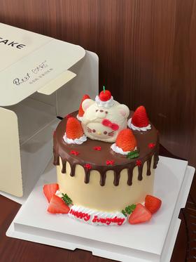 【kitty小熊头-奶白】模版创意热卖-创意蛋糕