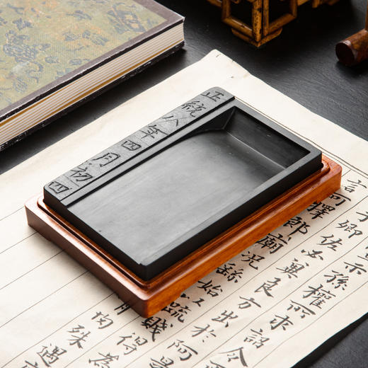 明代“正统”年号金星歙石残碑制砚 商品图6