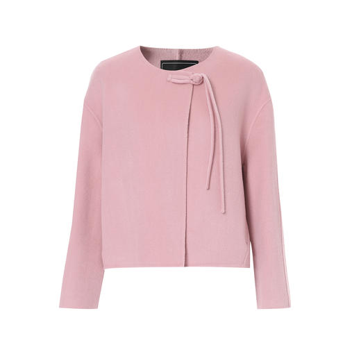 【粉色羊毛呢短外套】EITIE爱特爱温柔气质圆领宽松秋冬新款D2503907 商品图5