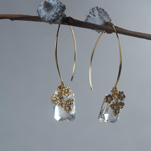 订购8周到｜Monshiro-sweet pea-甜豌豆 方形 耳环［日本设计师］ 商品图1