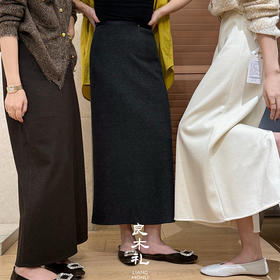 【预售7天】良木礼后开叉半裙（Q2593671）