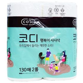CODI天然纸浆厨房纸巾(130x2)코디 사사삭 주방타월