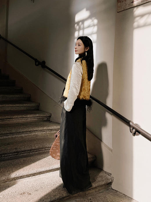 盛唐牡丹 | 冰裂梅花纹真丝漳缎棉马甲 商品图11