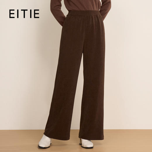 EITIE爱特爱时尚通勤简约高腰显瘦微喇长裤休闲裤秋冬新款D2505901 商品图0