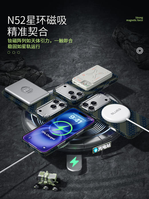 蓝猩鎏金星河iPhone 17 pro / pm 磁吸碳芳纶纤维手机壳 商品图2