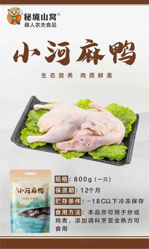 冻品-云南散养土鸭800g/只 彝人农夫（包装麻鸭，实际为土鸭） 商品图1