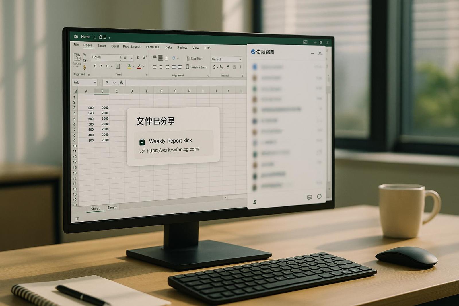 如何用企业微信PC端分享Excel文件?
