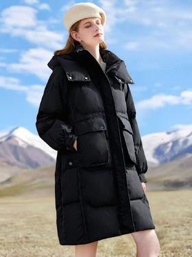 2.5日晚停发，不支持退！ 大牌同生产线！！高密面料不易粘毛/不易钻绒！！[绒子含量90%]9027高克重中长宽松羽绒服-喜出