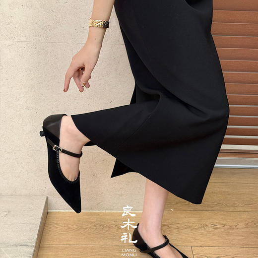 【特价不退不换】【预售7天】良木礼真皮尖头鞋（Q2584816） 商品图0