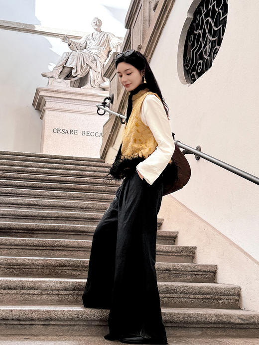 盛唐牡丹 | 冰裂梅花纹真丝漳缎棉马甲 商品图5