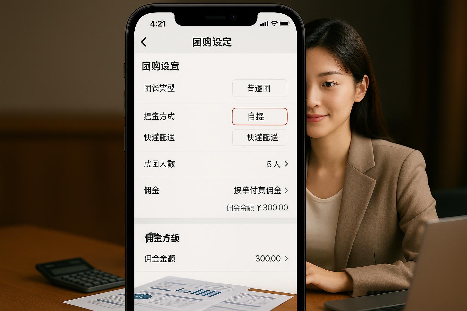 快团团自提方式佣金额度如何确定？