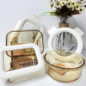 遇尚茶颜观色长方形玻璃保鲜盒三件套（620ml*2+380ml*1+手提袋*1）