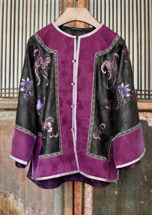 盛唐牡丹盛奢系列 | 真丝香云纱手绣外套 商品图0