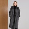 EITIE爱特爱双排扣长款绵羊毛牦牛毛绒混纺灰色大衣8414113 商品缩略图3