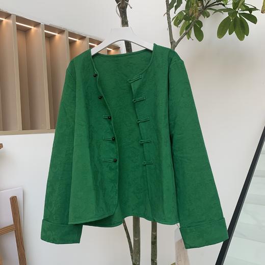 【抖音专属】新中式上衣（25810142-官绿） 商品图0