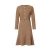 EITIE爱特爱优雅鱼尾收腰显瘦驼色呢子长袖连衣裙秋冬新款D2507923 商品缩略图5