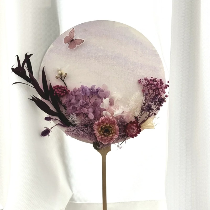 【手工DIY】干花团扇