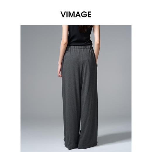 VIMAGE纬漫纪休闲宽松松紧腰慵懒感长裤子V2405114 商品图4