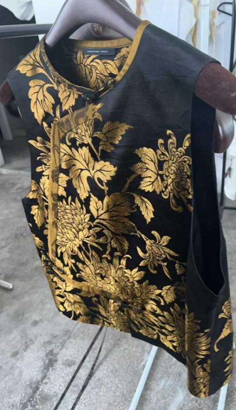 盛唐牡丹 | 民国真丝老面料偏襟马甲 商品图0