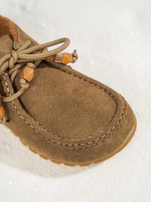 西村名物2025年冬季新款厚底防滑系带毛绒内里保暖乐福鞋毛毛鞋X25DM48791 商品图13