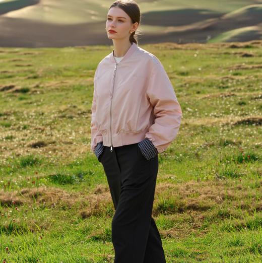 【秋上新】与慧辛品牌5825高级感品质拼接格子袖外套-喜出 商品图1