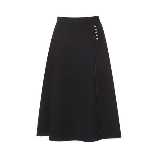 EITIE爱特爱气质优雅通勤纯色不对称百搭A字裙半身裙秋冬新款D2506901 商品图5