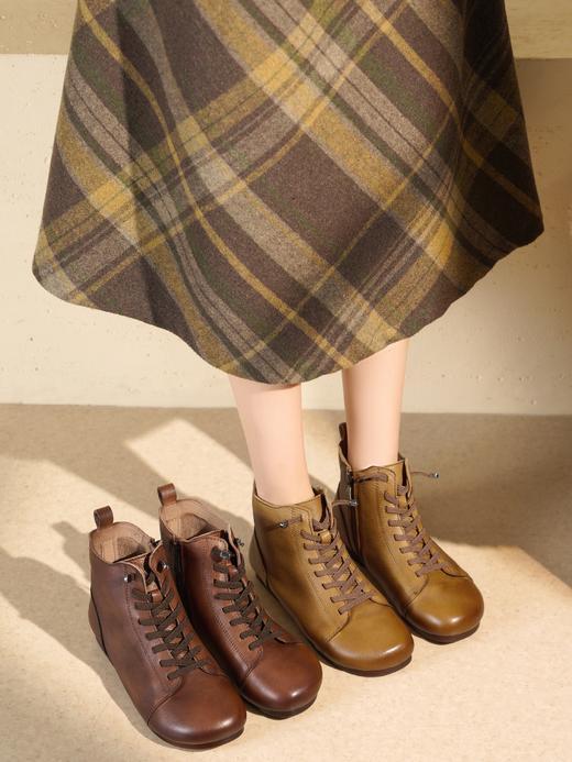 西村名物2025年冬季新款软底软面薄底防滑舒适跟脚马丁靴X25DS48591 商品图6