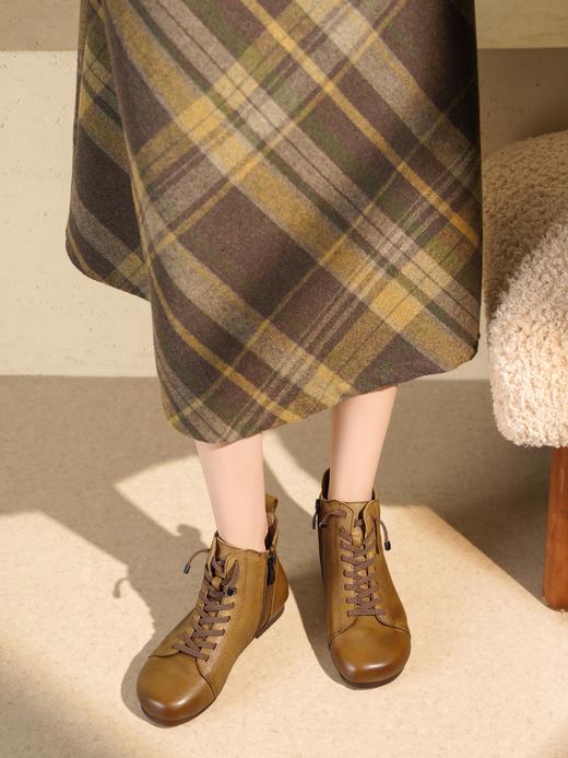 西村名物2025年冬季新款软底软面薄底防滑舒适跟脚马丁靴X25DS48591 商品图4