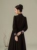 荷言GL旧时闺秀 盛轩 黑色新中式旗袍连衣裙 袖口拼接非遗漳绒 商品缩略图3