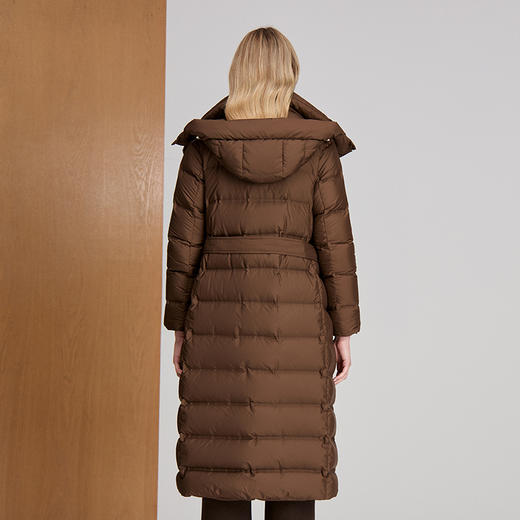 EITIE爱特爱鹅绒填充高领兜帽长款暖性极佳X版型修饰身形羽绒服8411112 商品图5