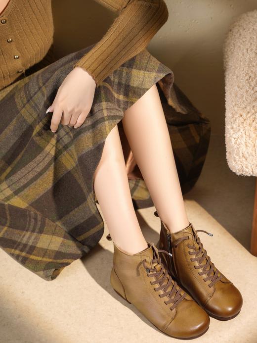 西村名物2025年冬季新款软底软面薄底防滑舒适跟脚马丁靴X25DS48591 商品图5