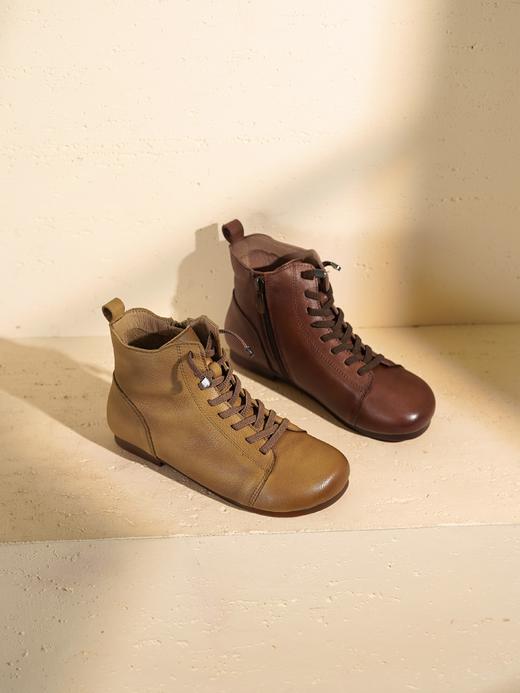 西村名物2025年冬季新款软底软面薄底防滑舒适跟脚马丁靴X25DS48591 商品图7