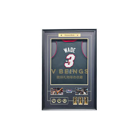 收藏系列 韦德 12/13黑色 闪电侠铭文 亲笔签名球衣