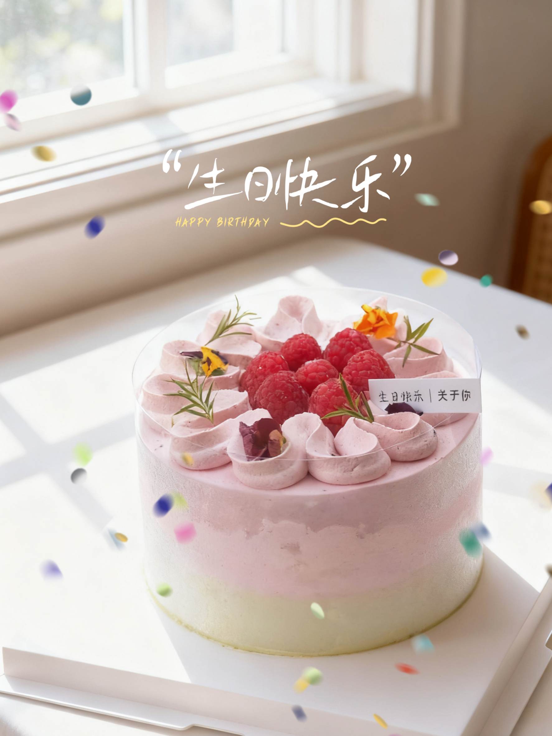 开心果树莓蛋糕