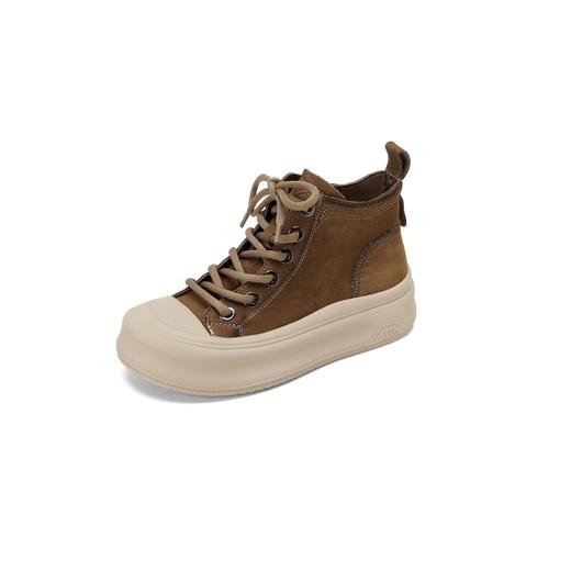 西村名物2025年冬季新款厚底平跟防滑系带舒适百搭短靴马丁靴X25DS49811 商品图1