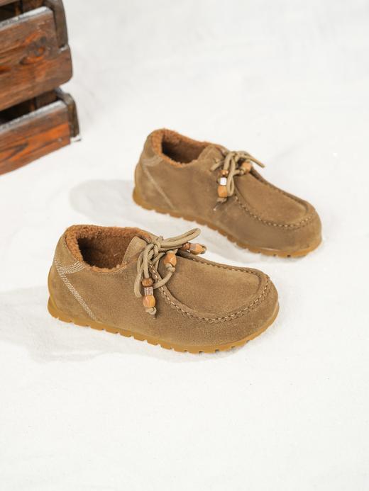 西村名物2025年冬季新款厚底防滑系带毛绒内里保暖乐福鞋毛毛鞋X25DM48791 商品图11