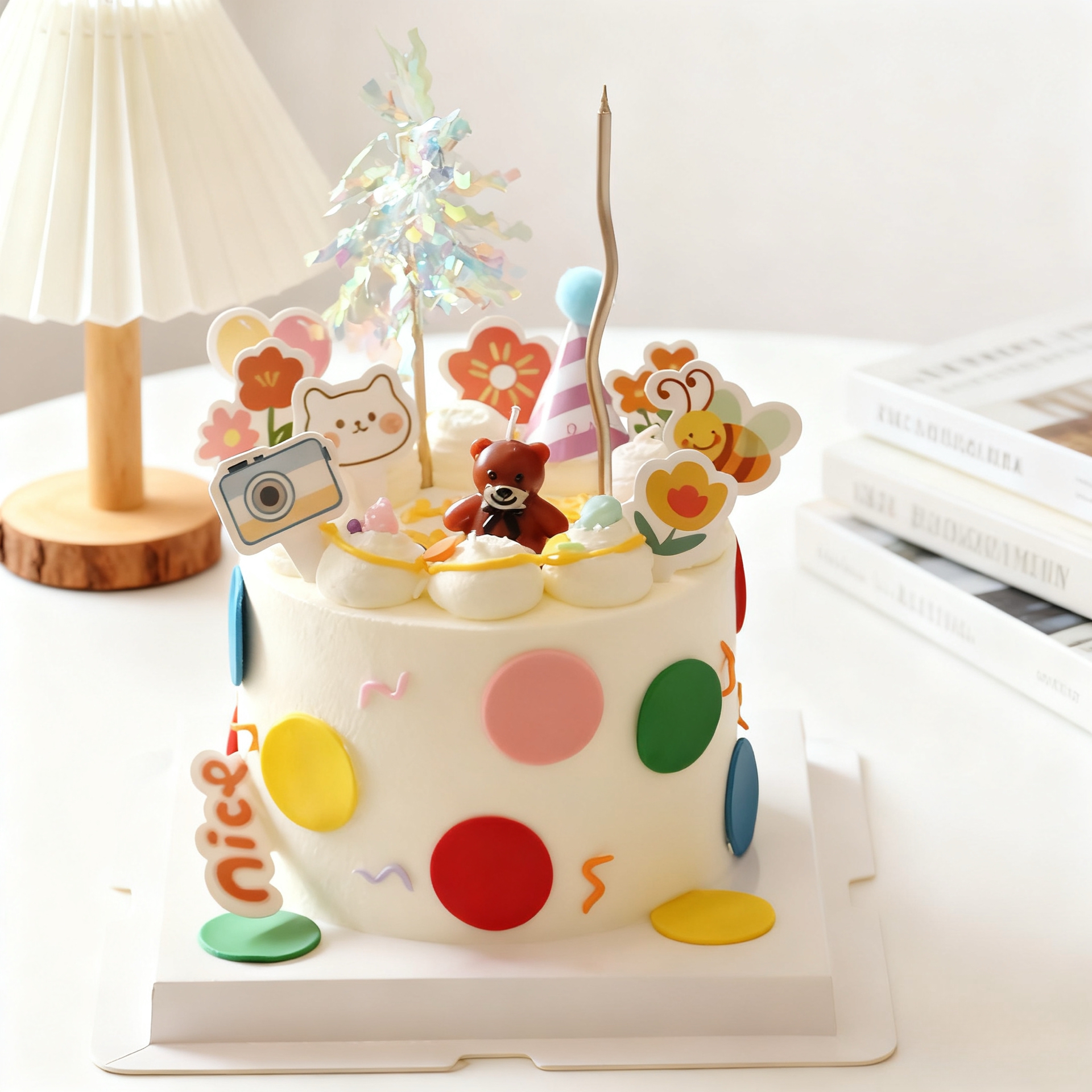 波点小熊 - 奶油蛋糕